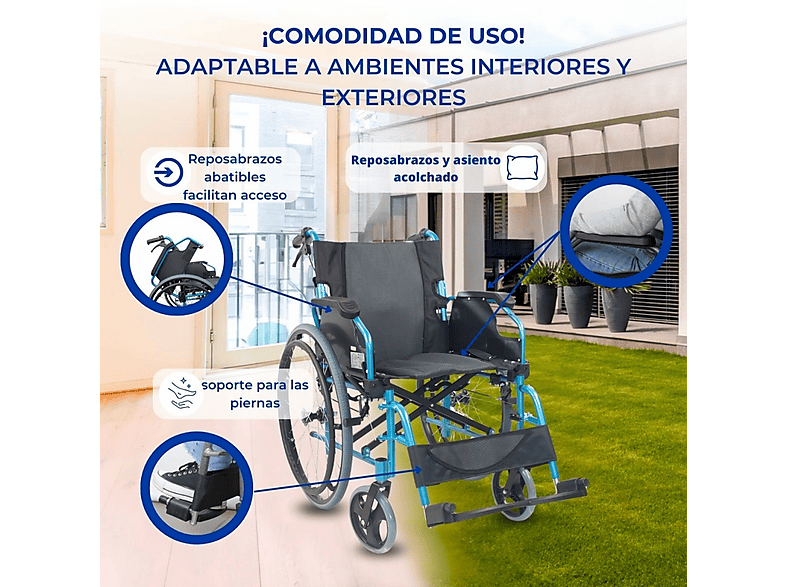 Silla de ruedas - Mobiclinic Bolonia, Azul