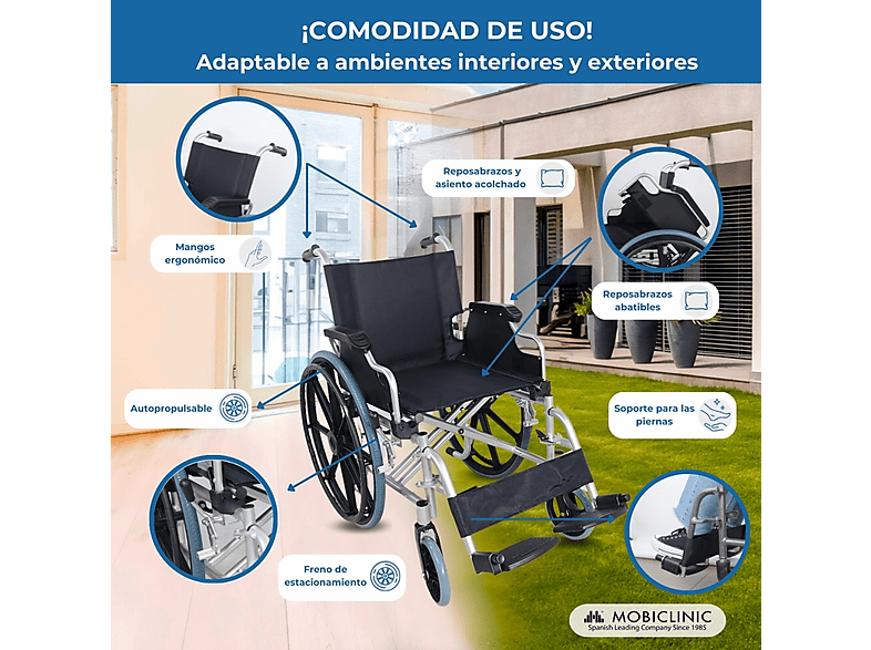 Silla de ruedas - Mobiclinic Opera, Gris