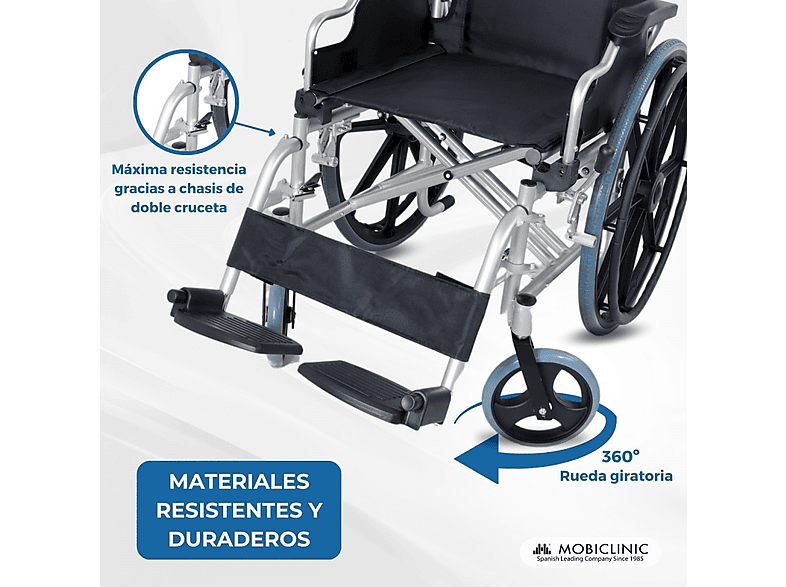 Silla de ruedas - Mobiclinic Opera, Gris