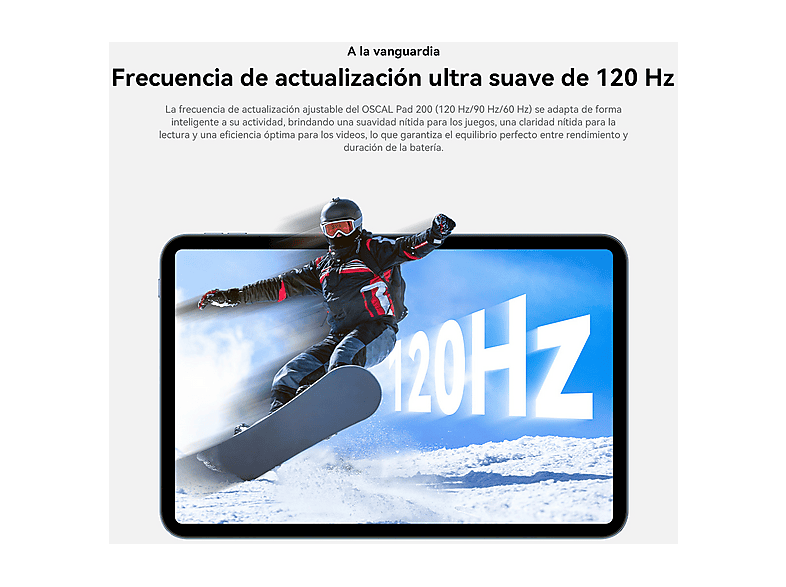 Tablet - Oscal PAD 200 con Teclado (QWERTY), 256 GB, Gris, 13,4 " Full-HD+, 6 GB RAM, UMS9230S(T7280), Tablet Android
