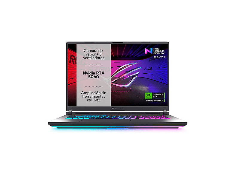 Portátil Gaming - ASUS ROG Strix G18 (2025) G815JMR-S8051, 17 ", Intel Core i7 14650HX, 32 GB RAM, 1 TB SSD, UHD Graphics, Gris Eclipse