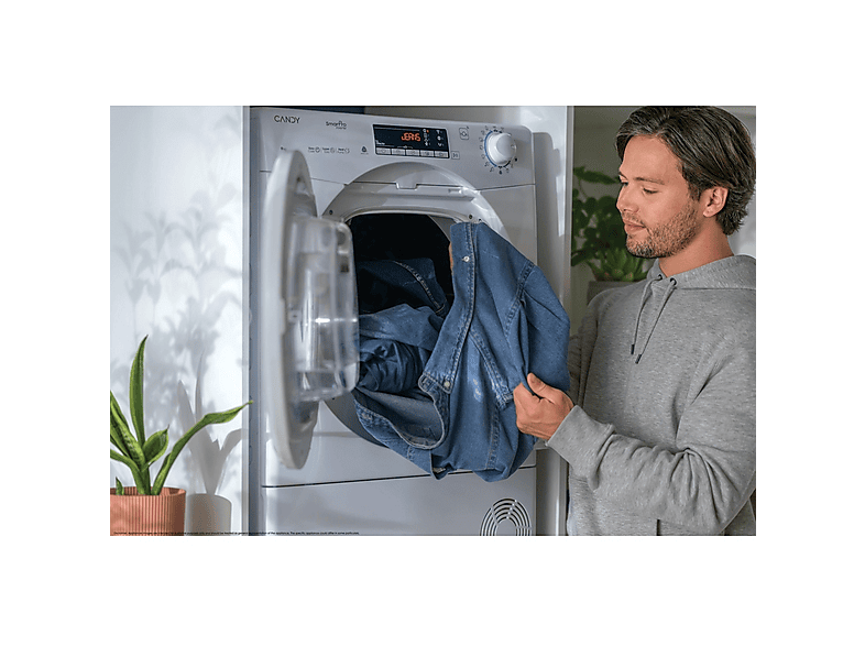 Secadora bomba de calor - Candy 31103019, Eléctrico, 10 kg, 16 programas, Blanco