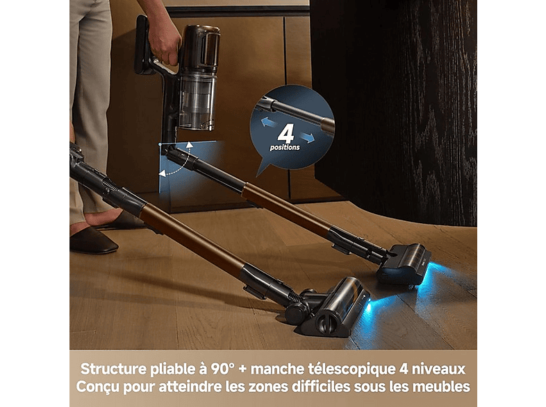 Aspiradora escoba - Dreame V30, 880 W, Potencia de succión 30 kPa, Depósito 600 ml, Negro