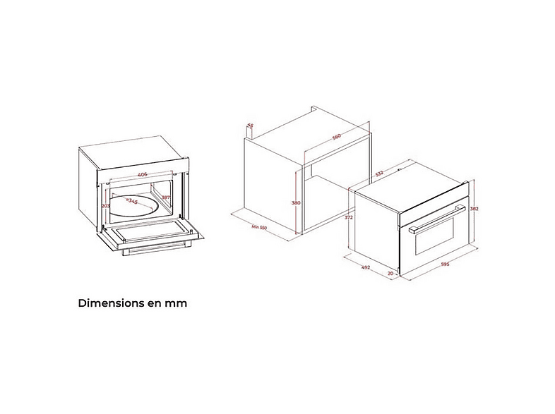 Microondas - Continental Edison CEMO34CEB3, 1450 W, 34 l, Negro