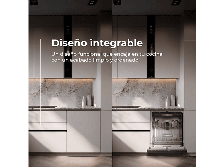 Lavavajillas integrable 60 cm - Evvo Di.4, 8 programas, 600 mm, Inox