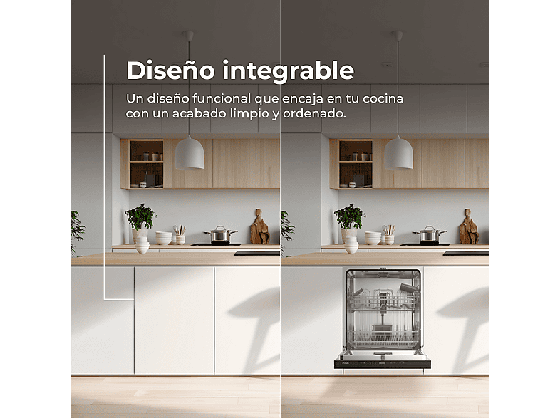 Lavavajillas integrable 60 cm - Evvo Di.2Y, 6 programas, 600 mm, Inox