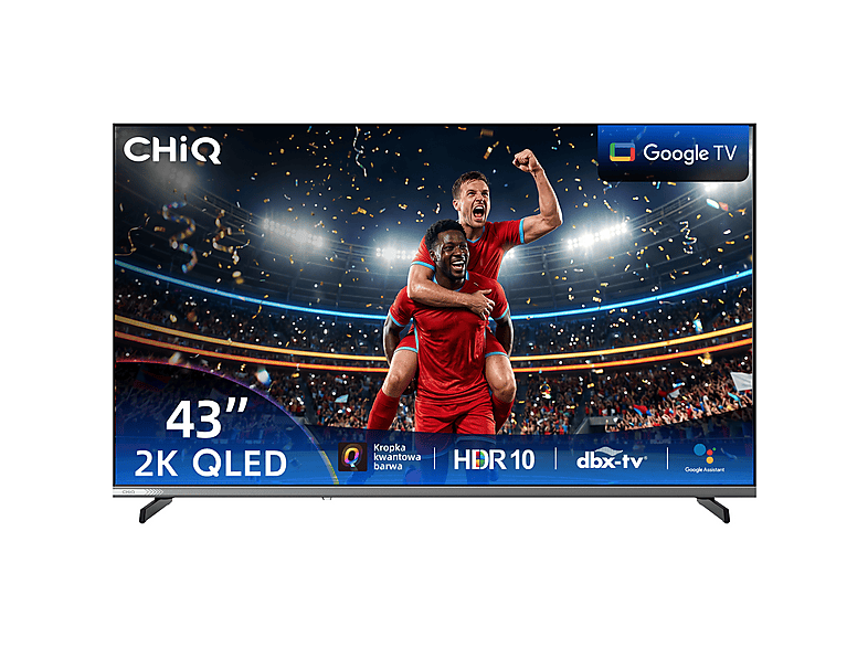 TV QLED 43" - Chiq L43QST, Full-HD, Smart TV, DVB-T2 (H.265), Negro