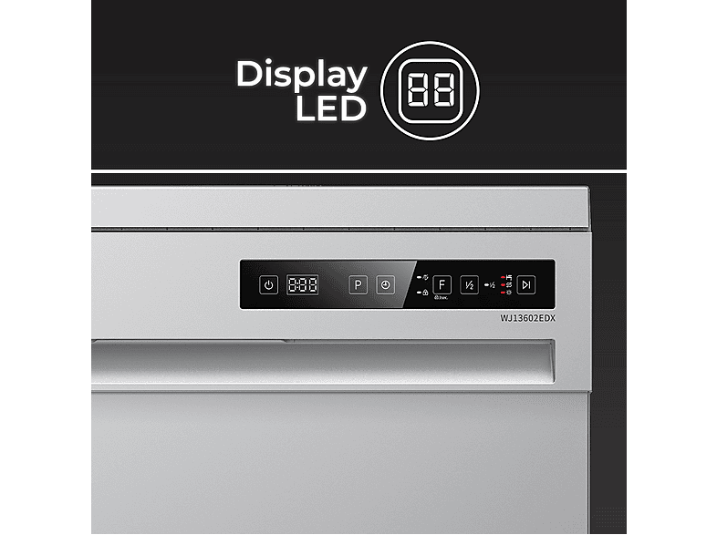 Lavavajillas libre instalación 60 cm - Wonder WJ13602EDX, 6 programas, 59,8 cm, Inox