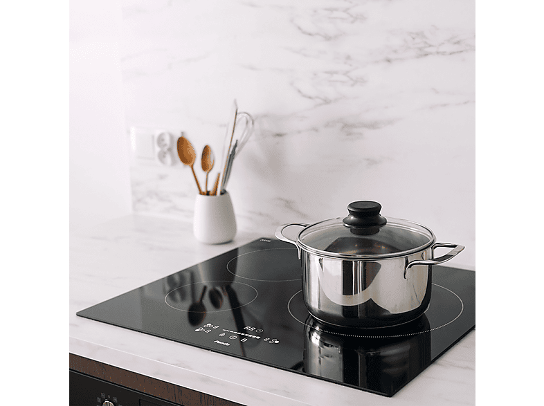 Placa de inducción - Pando One IND-60, 3 zonas, 590 mm, Cristal Negro
