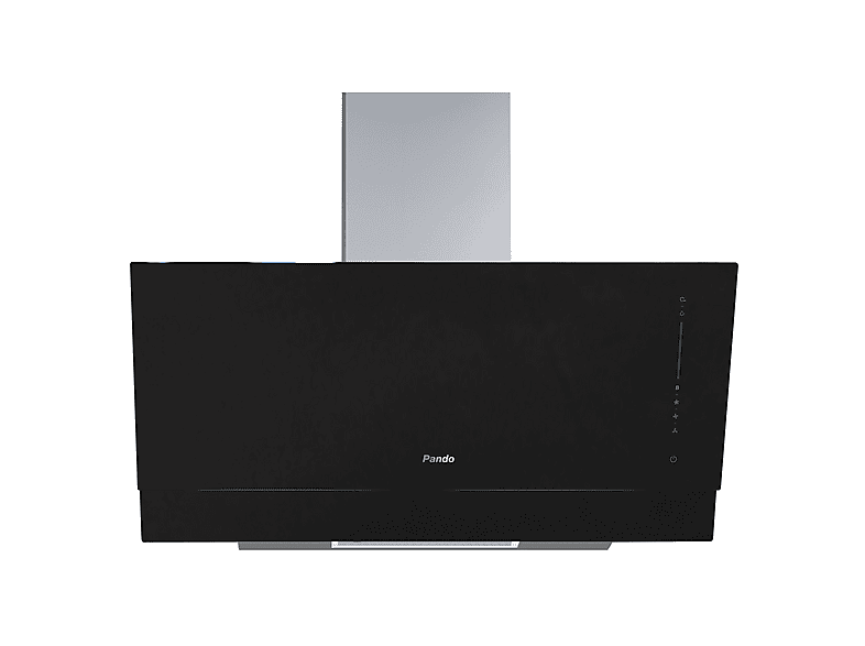 Campana decorativa - Pando One CVN-90, 4 velocidades, 738 m³/h, 897 mm, Cristal Negro