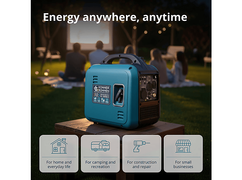 Generador de energía - Könner & Söhnen Generador Inverter (gasolina/gas) KS 1900iG S
