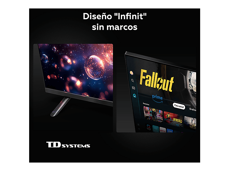 TV QLED 43" - TD Systems M43QC22TIZEN Tizen 8.0 by Samsung, UHD 4K, Arm Cortex A53x4, Smart TV, DVB-T2 (H.265), Negro
