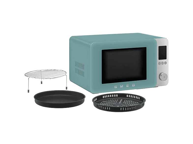 Microondas 9 en 1 - Smeg MOC02EGMEU, 2100 W, 27 l, Verde esmeralda mate