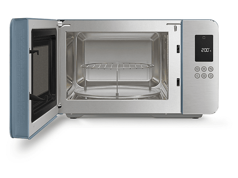 Microondas con grill - Smeg MOC01SBMEU, 1450 W, 29 l, Azul tormenta mate