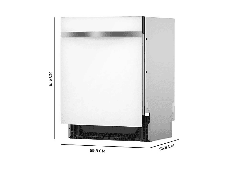 Lavavajillas integrable 60 cm - Cecotec Bolero Aguazero 6320 Full-BI Matt White Glass, 8 programas, 60 cm, Blanco