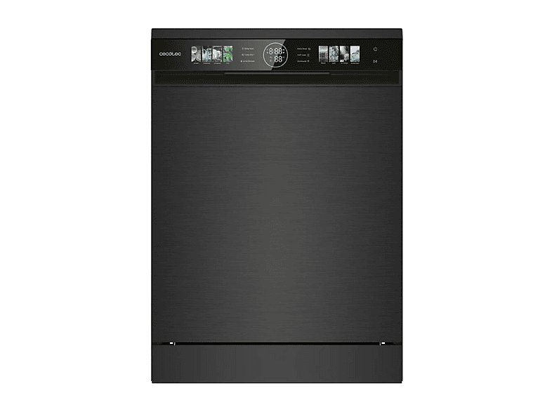 Lavavajillas libre instalación 60 cm - Cecotec Bolero Aguazero 6320 Dark, 8 programas, 59,5 cm, Negro