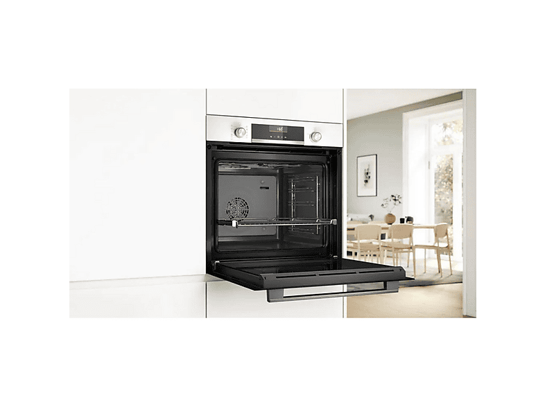 Horno eléctrico - Bosch HBG536EW4, Integrable, Hidrolítica, 71 l, 594 mm, Blanco