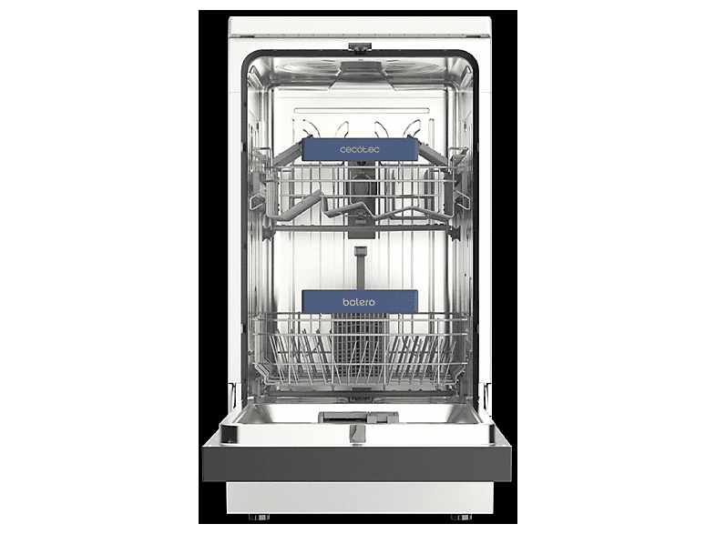 Lavavajillas libre instalación 45 cm - Cecotec Bolero Aguazero 4350, 4 programas, 44,7 cm, Blanco