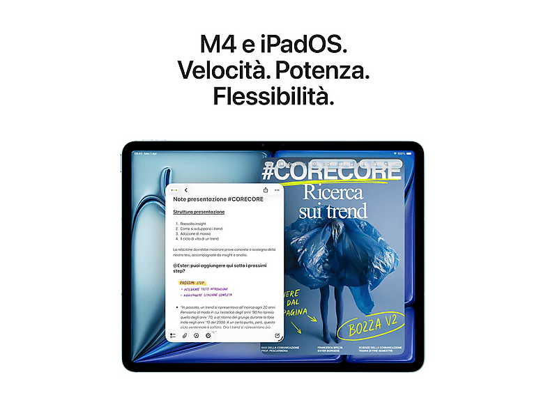 Tablet - Apple IPAD AIR 13 M4 WF CL 256GB STL, Beige, 13 " Retina, 12 GB RAM, Apple M M4, Tablet iOS