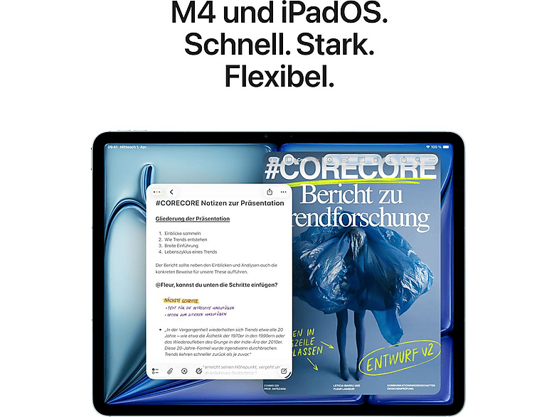 Tablet - Apple IPAD AIR 13 M4 WF CL 256GB STL, Beige, 13 " Retina, 12 GB RAM, Apple M M4, Tablet iOS