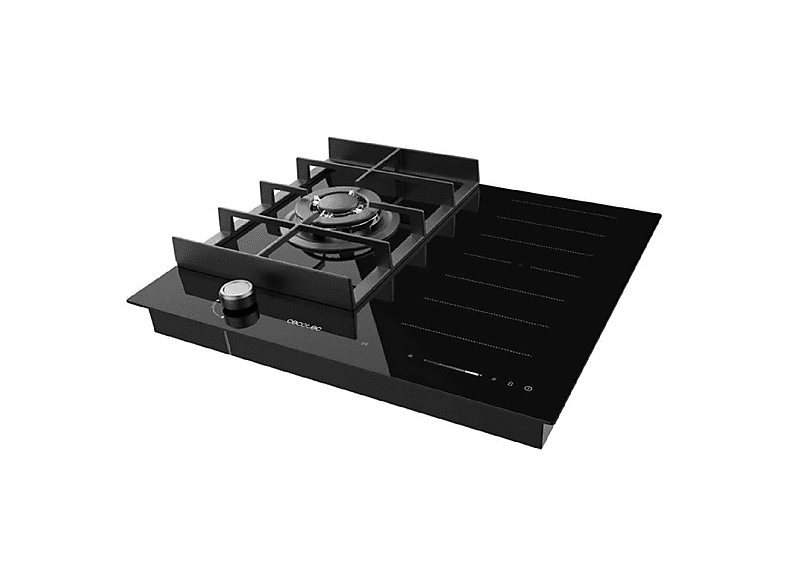 Placa de gas - Cecotec Bolero Squad GI 3500 Hybrid FullFlex, 3 zonas, 58,5 cm, Negro