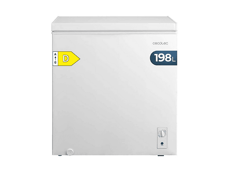 Congelador horizontal - Cecotec Bolero CoolMarket Chest 198M White D, 85 cm, Blanco