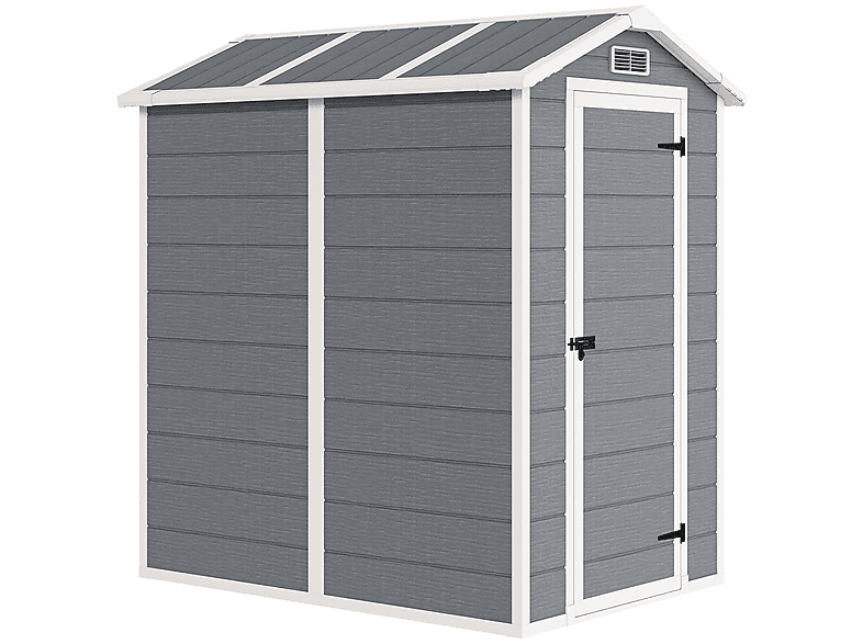 Caseta de Jardín - Outsunny 84H-157V00GY, 131 cm x 186 cm x 198 cm, PP, Aluminio, Gris