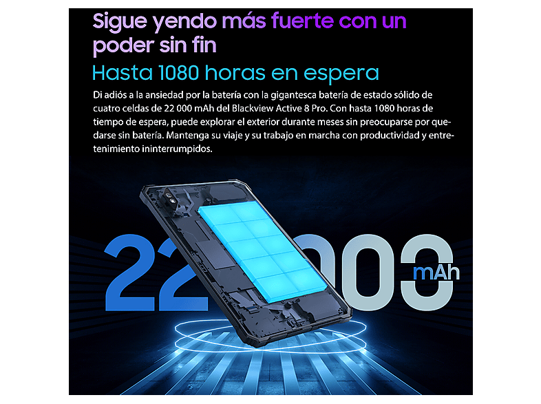 Tablet - Blackview Active 8 Pro, 256 GB, Negra, 10,36 " HD+, 8 GB RAM, MT6789(Octa core), Tablet Android