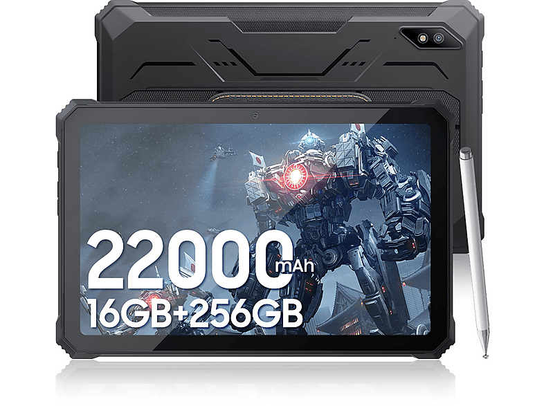 Tablet - Blackview Active 8 Pro Con Teclado (US QWERTY), 256 GB, Negra, 10,36 " HD+, 8 GB RAM, MT6789(Octa core), Tablet Android
