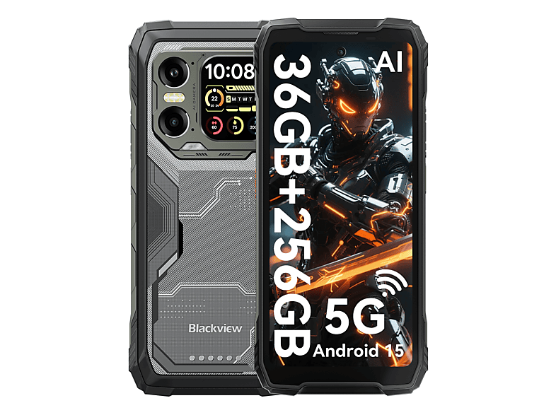 Smartphone - Blackview XPLORE 1 5G, Negro, Móvil Android, 256 GB, 12 GB RAM, 6,78 " FHD+ 120Hz, MediaTek Dimensity 7050 (Octa Core), 20000 mAh