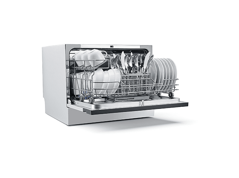 Lavavajillas compacto - Midea MTD55S400W-GR, 7 programas, 55 cm, Blanco