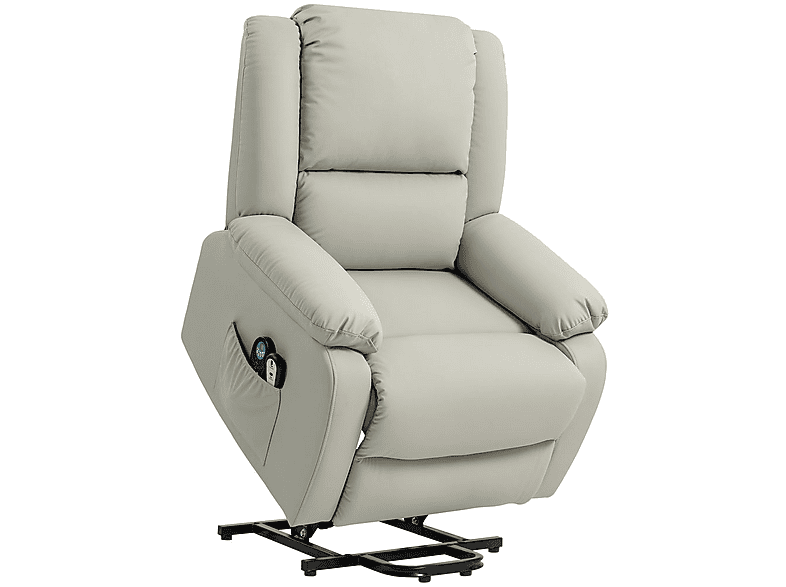 Sillón levanta personas - Homcom 713-164V90LG, 43,5 kg, Gris Claro