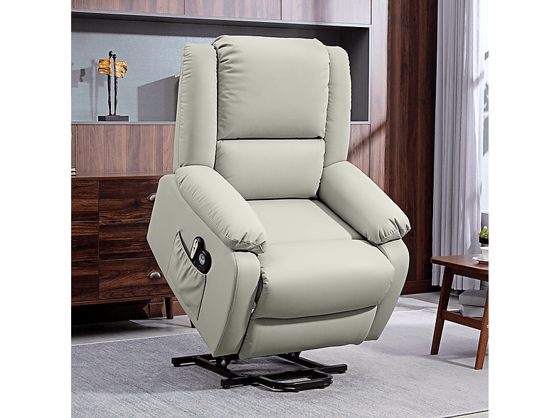 Sillón levanta personas - Homcom 713-164V90LG, 43,5 kg, Gris Claro
