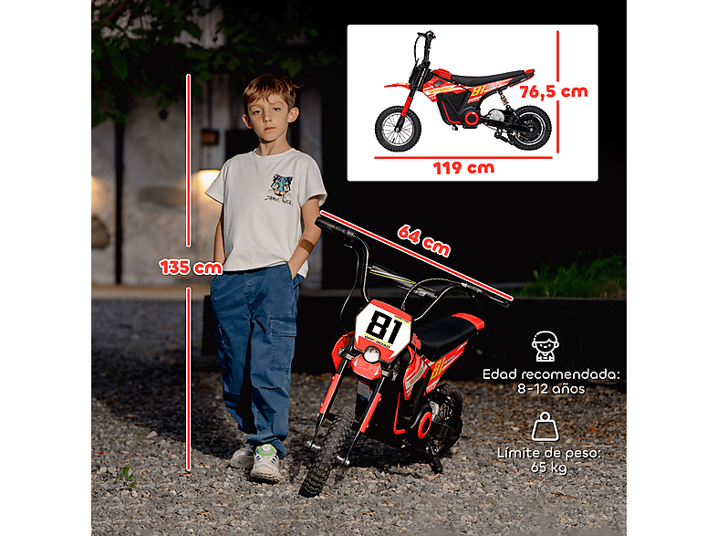 Moto eléctrica infantil - Aiyaplay 370-393V90RD