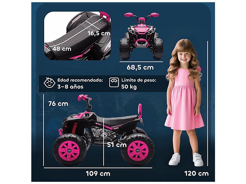 Quad eléctrico infantil - Aiyaplay 370-412V90PK