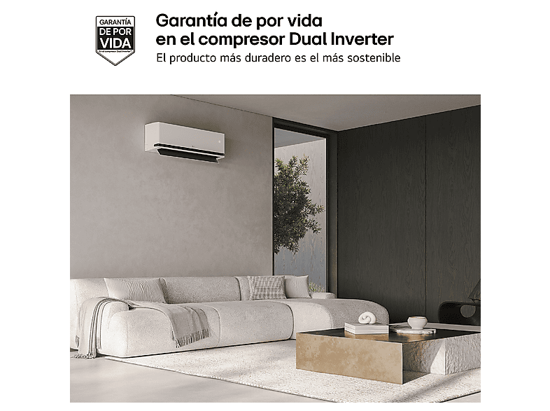 Aire acondicionado Split 1 x 1 - LG MAGNA12SX.SET, 11942 fg/h, Función Inverter, Blanco