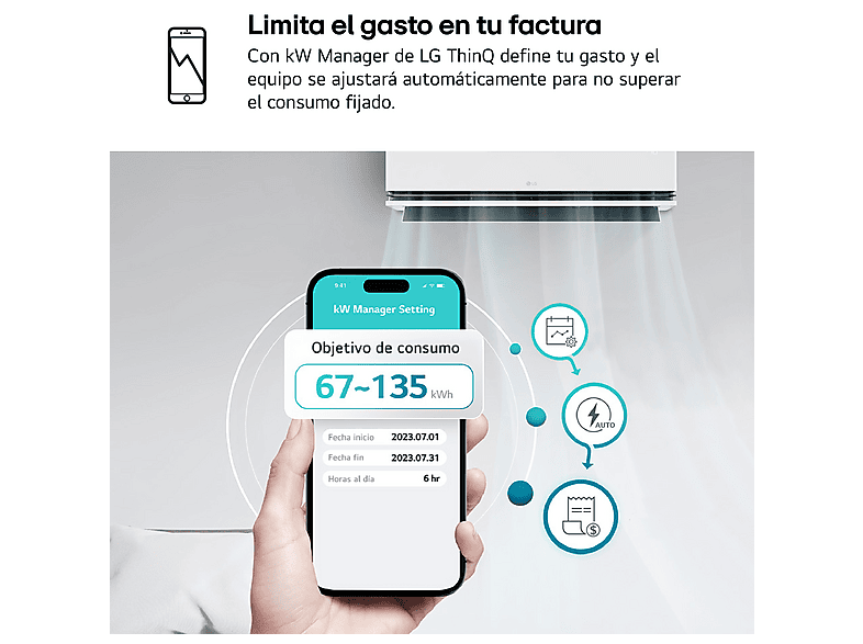 Aire acondicionado Split 1 x 1 - LG MAGNA12SX.SET, 11942 fg/h, Función Inverter, Blanco