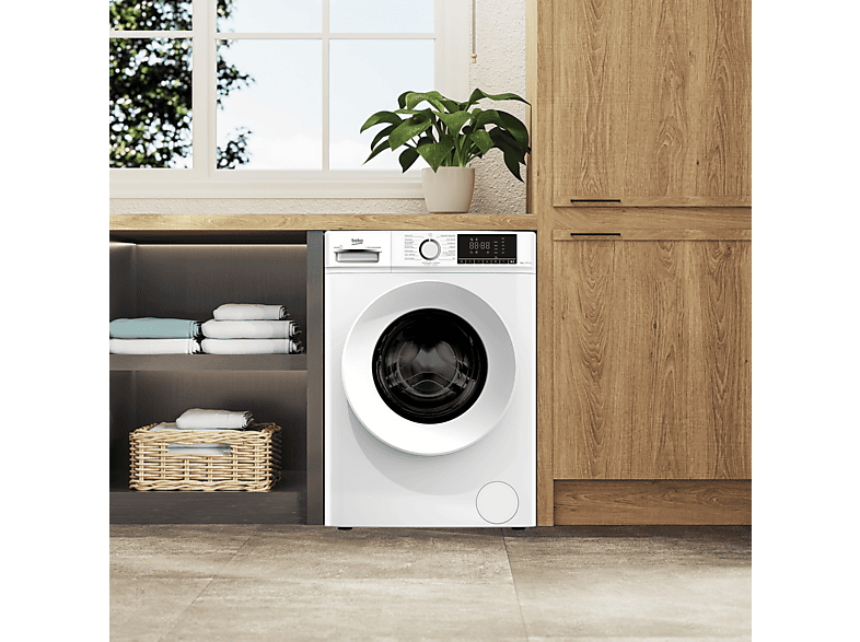 Lavadora carga frontal - Beko B1XW862WSPT, 8 kg, 1200 rpm, 15 programas, Blanco