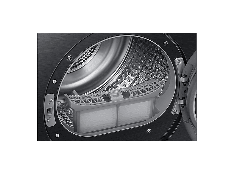 Secadora bomba de calor - Samsung DV90DG52A0ABEC, Bomba de Calor, 9 kg, 14 programas, Negro