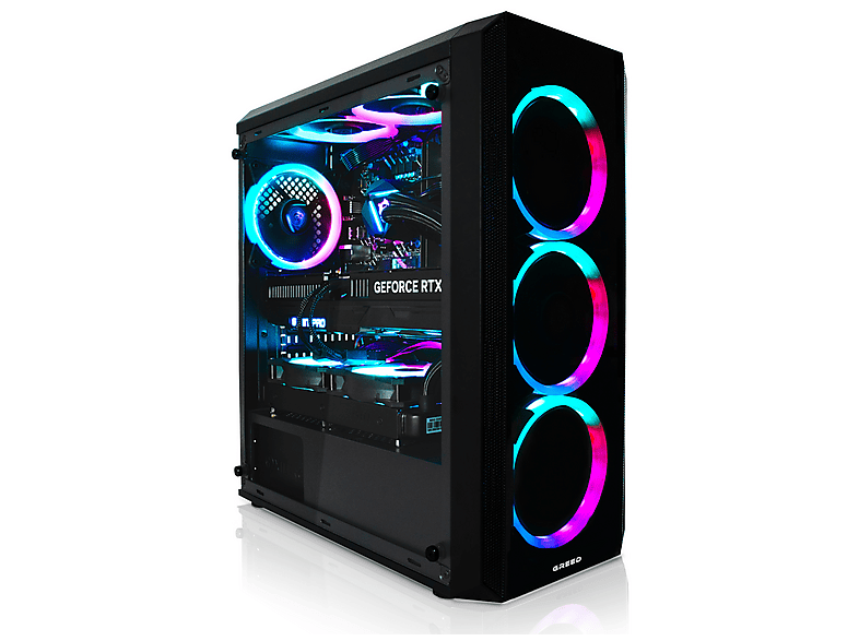 PC Gaming - Greed MK2 Intel | Gaming Ordenador / Computer, Intel Core i7, 32 GB RAM, 1000 GB SSD, GeForce RTX™ 5060 Ti, Windows 11 Pro, Negro
