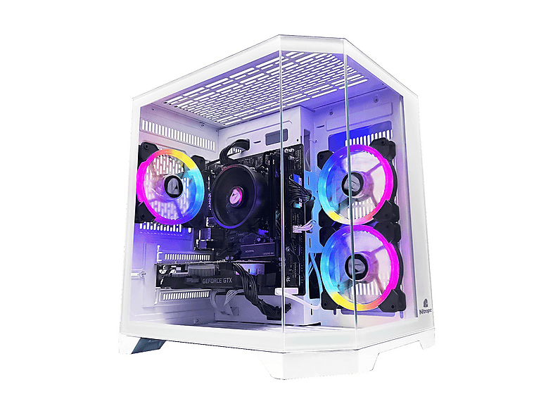 PC Gaming - Nitropc Avanzado, AMD Ryzen 7 5700X (6 núcleos, 16 hilos | 3,40 GHz hasta 4,60 GHz), 32 GB RAM, 1 TB SSD, GeForce RTX™ 5060, Blanco