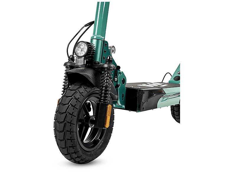 Patinete eléctrico - Ecoxtrem BOOP, Pot. máx. 800 W, Carga máx. 120 kg, 40km autonomía, 13000 mAh, Verde Jade
