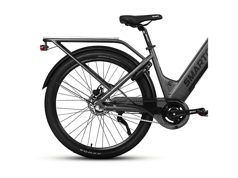 Bicicleta urbana - Smartgyro Ebike Nómada, asistente al pedaleo, 250W, 36V, 3 vel., 3 velocidades, Aluminio, Titan