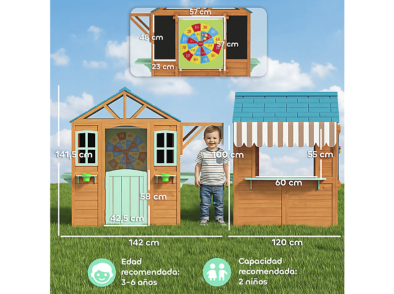 Casita Infantil - Aiyaplay 345-036V00MX, a partir de 3 año(s), Multicolor