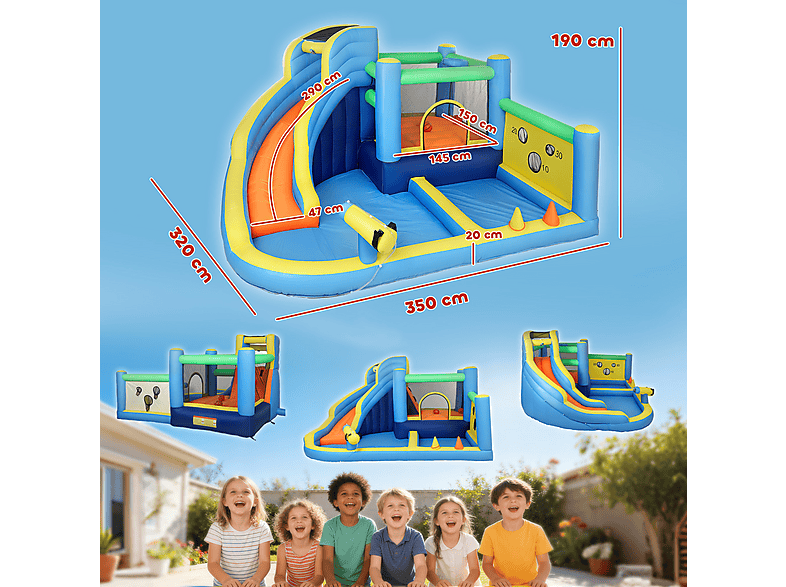 Castillo Hinchable Acuático - Aiyaplay 346-030V90MX, a partir de 5 año(s), Multicolor