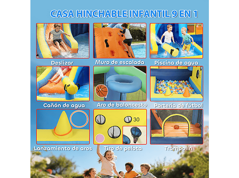 Castillo Hinchable Acuático - Aiyaplay 346-030V90MX, a partir de 5 año(s), Multicolor