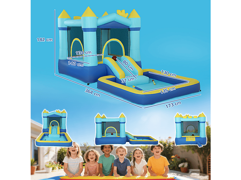 Castillo Hinchable Niños - Aiyaplay 346-019V90BU, a partir de 5 año(s), Azul