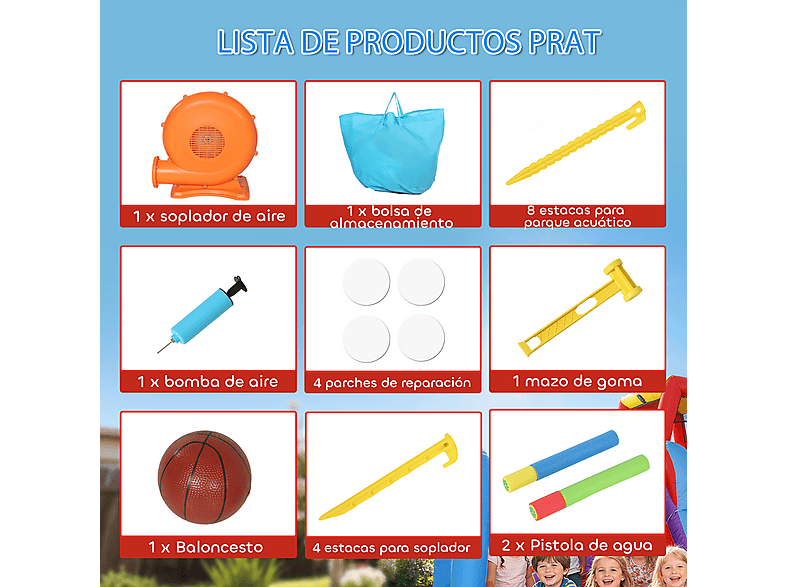 Castillo Hinchable Niños - Aiyaplay 346-019V90BU, a partir de 5 año(s), Azul