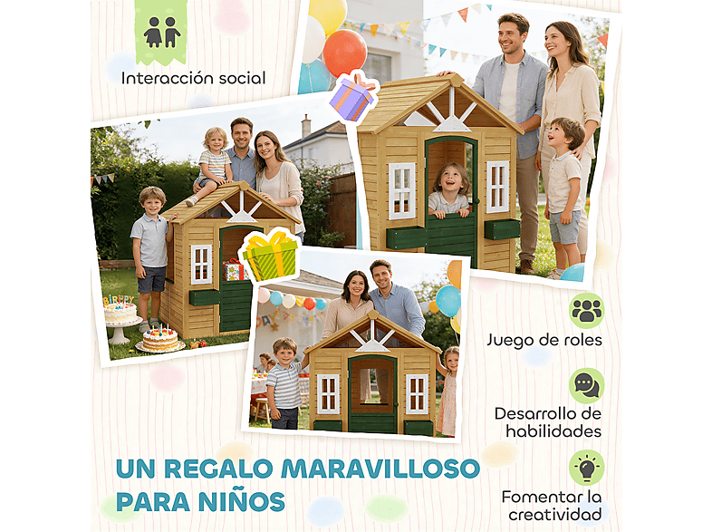 Casita Infantil - Aiyaplay 345-033V00BN, a partir de 4 año(s), Marrón