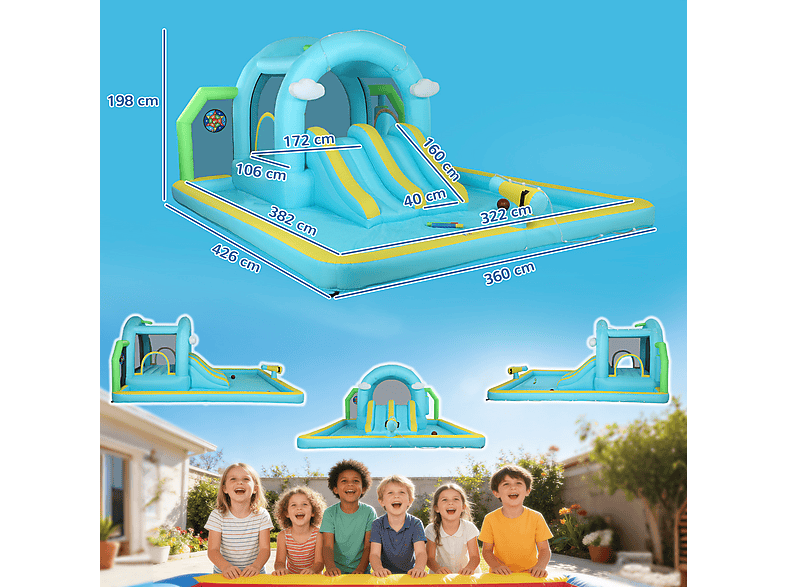 Castillo Hinchable Acuático - Aiyaplay 346-021V90BU, a partir de 3 año(s), Azul